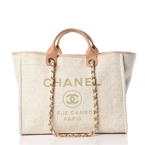 chanel beige canvas bag|large chanel shoulder bag.